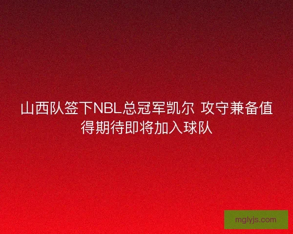山西队签下NBL总冠军凯尔 攻守兼备值得期待即将加入球队